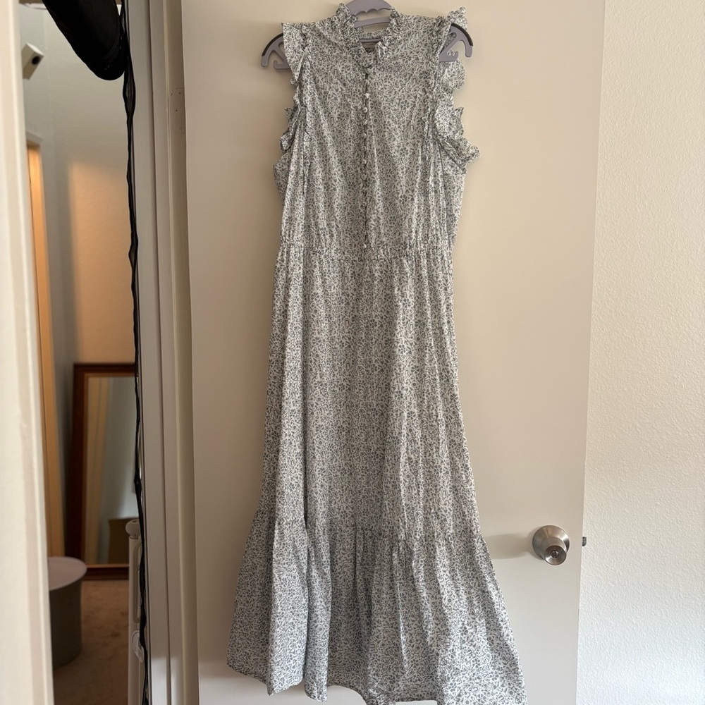 Outerknown Canyon Dress 100% Organic Cotton Size Large CottageCore Coastal